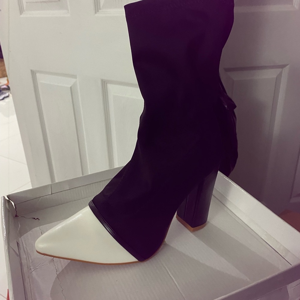 Elegant Black and White Women's Boots